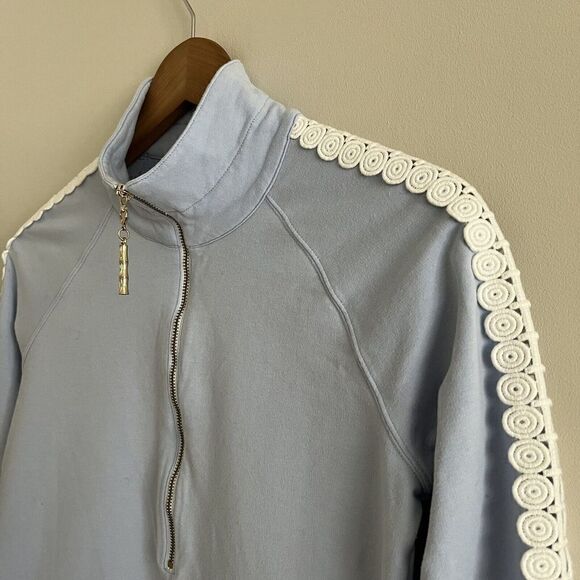 Lilly Pulitzer Skipper Popover Sweatshirt XS Peak A Boo Lace Preppy Golf Tennis - Picture 10 of 16